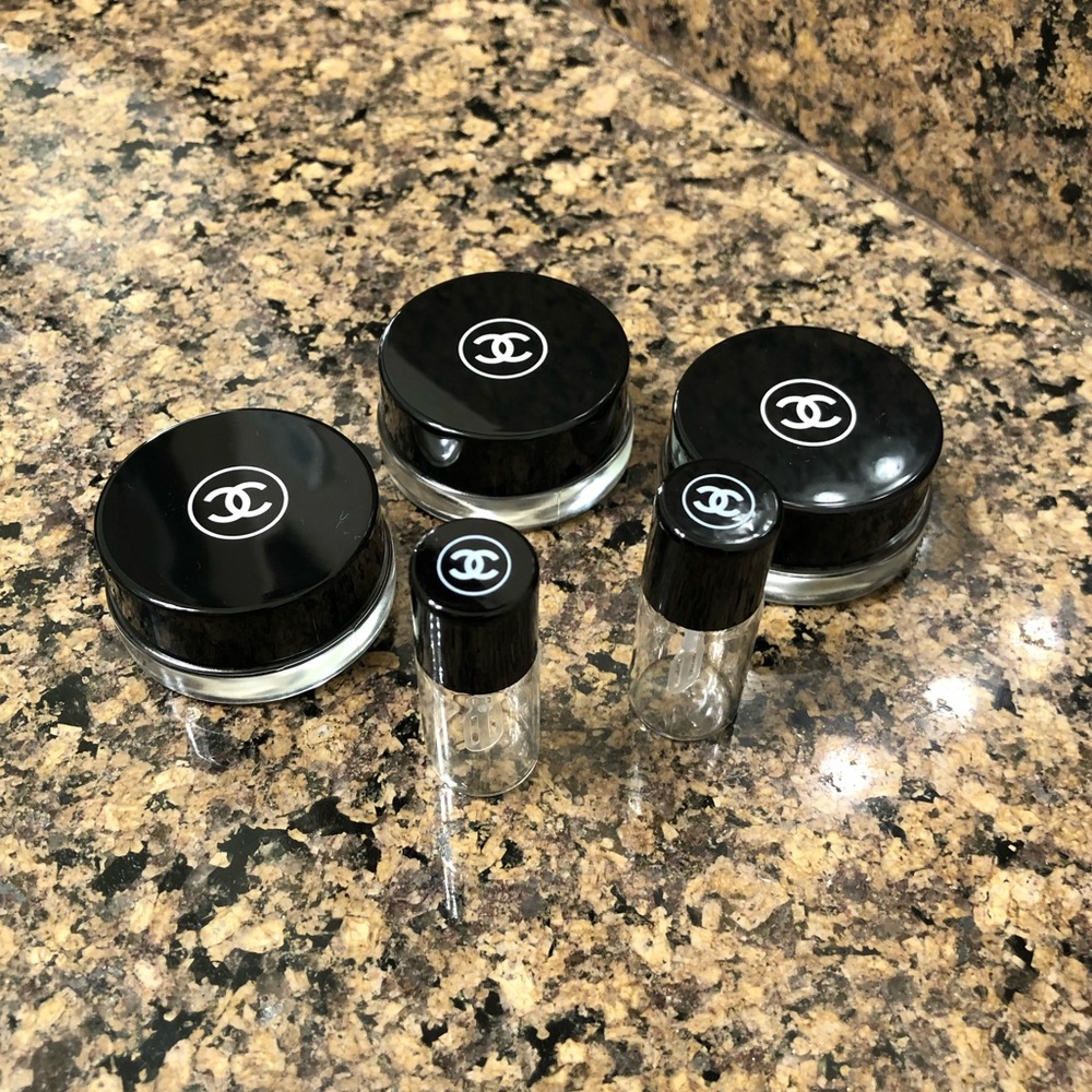 CHANEL Empty Glass Travel Jars- Makeup- Skincare